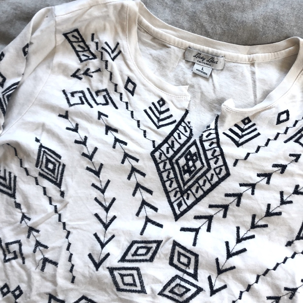Lucky brand distressed long sleeve